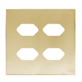 Placa p/ 4 Tomadas 4x4 - Novara Glass Dourado